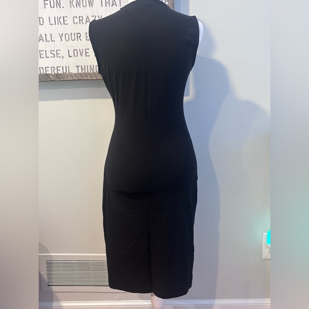 Theory Jorainna Ruched Tank Dress- Black - Picture 3 of 10